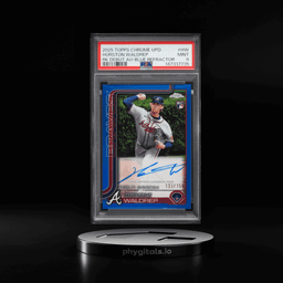 2025 Topps Chrome Update Debut Blue Refractor Hurston Waldrep ROOKIE AUTO /150 #HW PSA 9 MINT