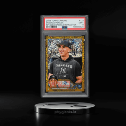 2023 Topps Chrome SP Gold Speckle Refractor Oswald Peraza ROOKIE /50 PSA 9 MINT