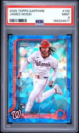 2025 JAMES WOOD #132 TOPPS SAPPHIRE PSA 9.0