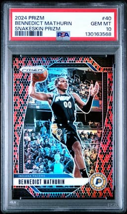 2024 PRIZM #40 BENNEDICT MATHURIN SNAKESKIN PRIZM PSA 10