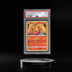 2023 Pokemon Sword and Shield Black Star Promo Brilliant Stars Prerelease Staff Holo Moltres #SWSH185 PSA 9