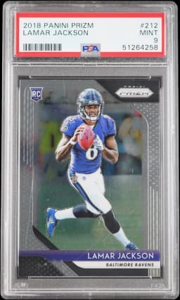 2018 Lamar Jackson #212 Prizm PSA 9.0