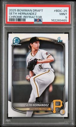 2025 SETH HERNANDEZ #BDC-25 BOWMAN DRAFT CHROME REFRACTOR PSA 9.0