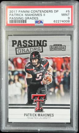 2017 Patrick Mahomes II #5 Contenders Draft Picks Passing Grades PSA 9.0