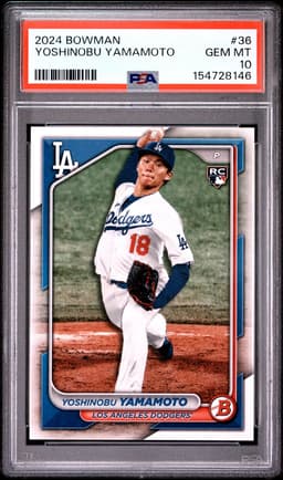 2024 Yoshinobu Yamamoto #36 Bowman PSA 10.0
