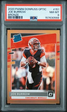 2020 Joe Burrow #151 Donruss Optic Bronze PSA 8.0