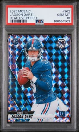 2025 Jaxson Dart #362 Mosaic Reactive Purple PSA 10.0