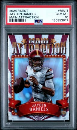 2024 Jayden Daniels #MA-11 Topps Finest Main Attraction PSA 10.0