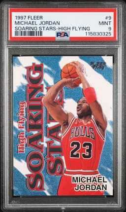 1997 Michael Jordan #9 Fleer High Flying Soaring Stars PSA 9.0