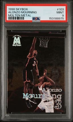 1998 Skybox Molten Metal #103 Alonzo Mourning PSA 9