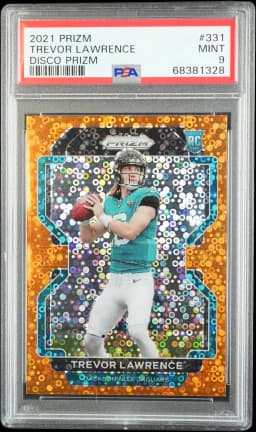 2021 TREVOR LAWRENCE #331 PRIZM DISCO PRIZM PSA 9.0