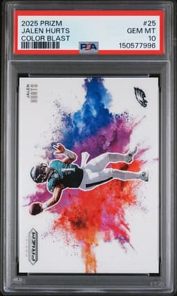 2025 Jalen Hurts #25 Prizm Color Blast PSA 10.0