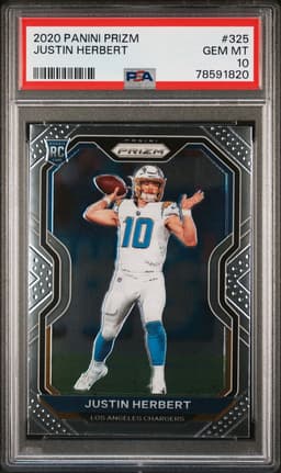 2020 Justin Herbert #325 Prizm PSA 10.0