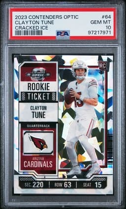 2023 Clayton Tune #64 Contenders Optic Cracked Ice PSA 10.0