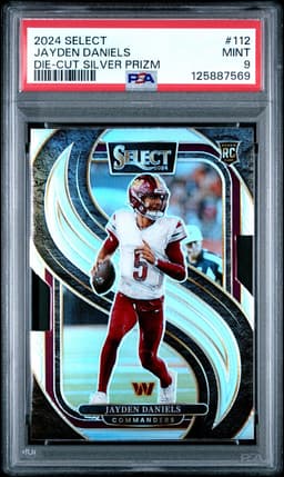 2024 Jayden Daniels #112 Select Silver Prizm Die-Cut PSA 9.0