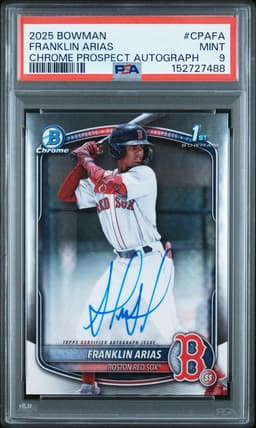2025 FRANKLIN ARIAS BOWMAN CHROME PROSPECT AUTOGRAPH PSA 9.0