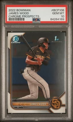 2022 James Wood #BCP-108 Bowman Chrome Prospects PSA 10.0