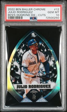2022 Julio Rodriguez #BBDC-12 Topps Chrome Ben Baller Diamond Die Cuts PSA 10.0