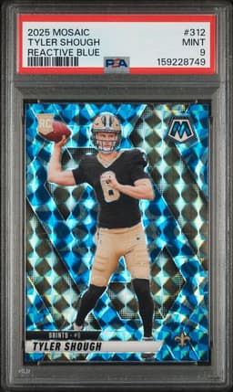 2025 Tyler Shough #312 Mosaic Reactive Blue PSA 9.0