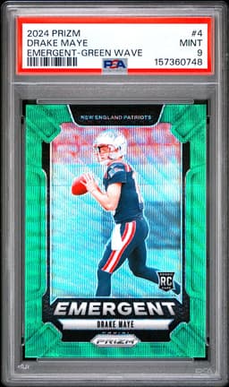 2024 Drake Maye #4 Prizm Emergent Wave Green PSA 9.0