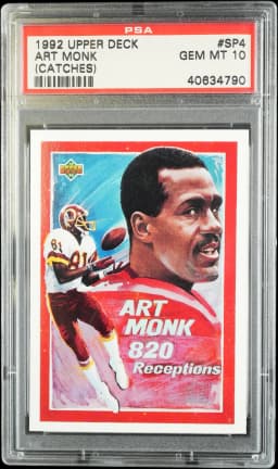 1992 ART MONK #SP4 UPPER DECK (CATCHES) PSA 10.0