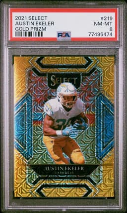 2021 Austin Ekeler #219 Select Gold PSA 8.0