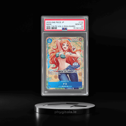 2025 One Piece Promo Mini Tin Pack Set Volume 2 Japanese Koushi Rokushiro Illustration Nami #P112 PSA 10