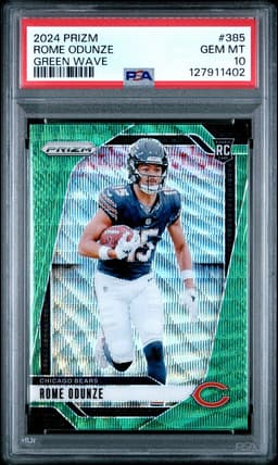 2024 Panini Prizm #385 Rome Odunze Green Wave PSA 10