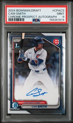 2024 CAM SMITH #9 BOWMAN DRAFT CHROME PROSPECT PSA 9.0