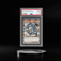 2025 Yu Gi Oh 25th Anniversary Ukiyo E Japanese Framed Stamp Set Blue Eyes White Dragon #NYC1JP001 PSA 10
