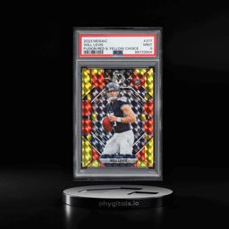 2023 Panini Mosaic Fusion Red & Yellow Choice Prizm Will Levis ROOKIE /80 #377 PSA 9 MINT