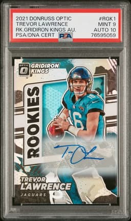 2021 TREVOR LAWRENCE #RGK1 DONRUSS OPTIC GRIDIRON KINGS . PSA 9.0