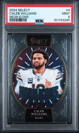 2024 Caleb Williams #4 Select Neon Icons PSA 9.0