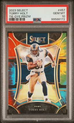 2023 TORRY HOLT #457 SELECT 2023 TIE DYE PRIZM PSA 10.0