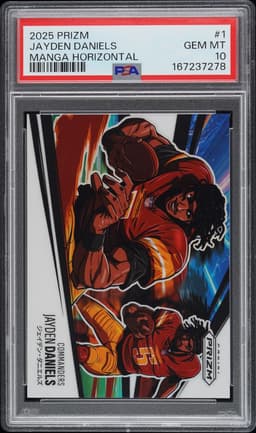 2025 Jayden Daniels #1 Prizm Manga Horizontal PSA 10.0