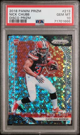 2018 Nick Chubb #213 Prizm Disco Prizm PSA 10.0