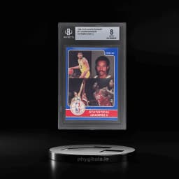 1984 Star Award Banquet Statistical Leaders II Magic Johnson/Mark Eaton/Moses Malone/Rickey Green #11 BGS 8