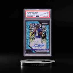 2018 Panini Prizm Blue Shimmer Lamar Jackson ROOKIE AUTO /25 #LJ PSA 10 GEM MINT