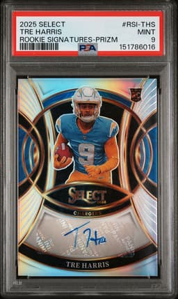 2025 SELECT TRE HARRIS PRIZM Autograph PSA 9