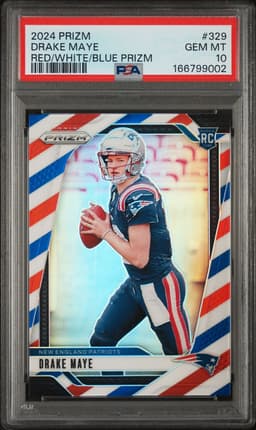 2024 Drake Maye #329 Prizm Red White Blue PSA 10.0