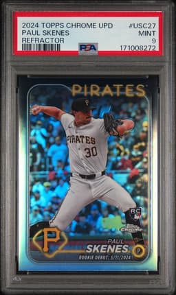 2024 Paul Skenes #USC27 Topps Chrome Update Refractor PSA 9.0