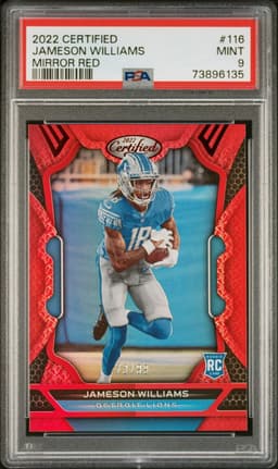 2022 Panini Certified #116 Jameson Williams Red Mirror PSA 9