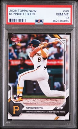 2026 Konnor Griffin #49 Topps Now PSA 10.0