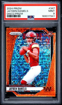 2024 JAYDEN DANIELS #347 PRIZM DISCO PRIZM PSA 9.0