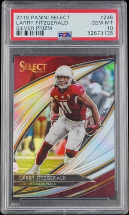 2019 Larry Fitzgerald #246 Select Silver Prizm PSA 10.0