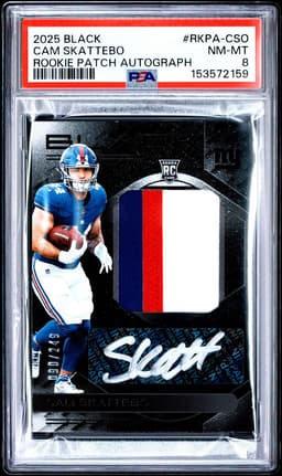 2025 BLACK #090/249 CAM SKATTEBO PATCH Autograph PSA 8