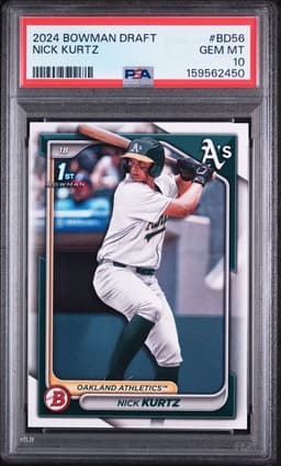 2024 NICK KURTZ #BD56 BOWMAN DRAFT PSA 10.0