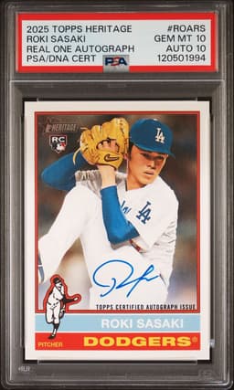 2025 ROKI SASAKI TOPPS HERITAGE PSA 10.0