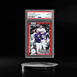 2026 Topps Dodgers Duo Red Diamante Foil Shohei Ohtani/Yoshinobu Yamamoto #265 3/5 PSA 8