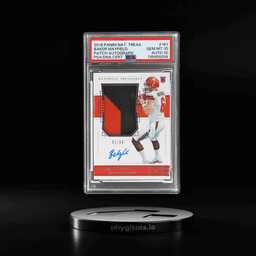 2018 National Treasures Rookie Patch Autograph Baker Mayfield #161 91/99 PSA 10